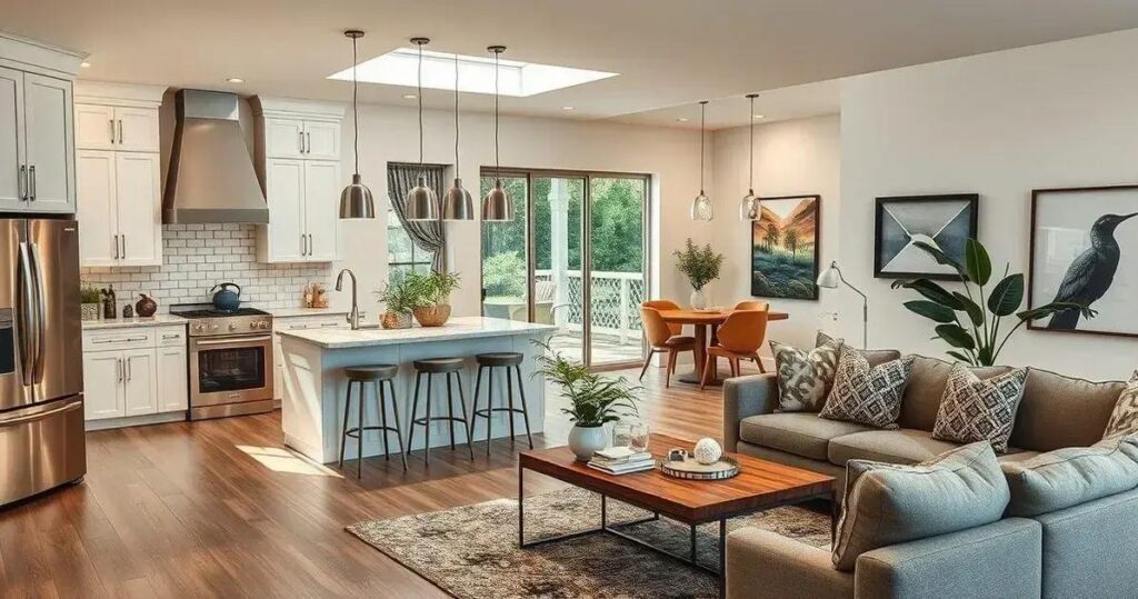 cozinha americana com sala