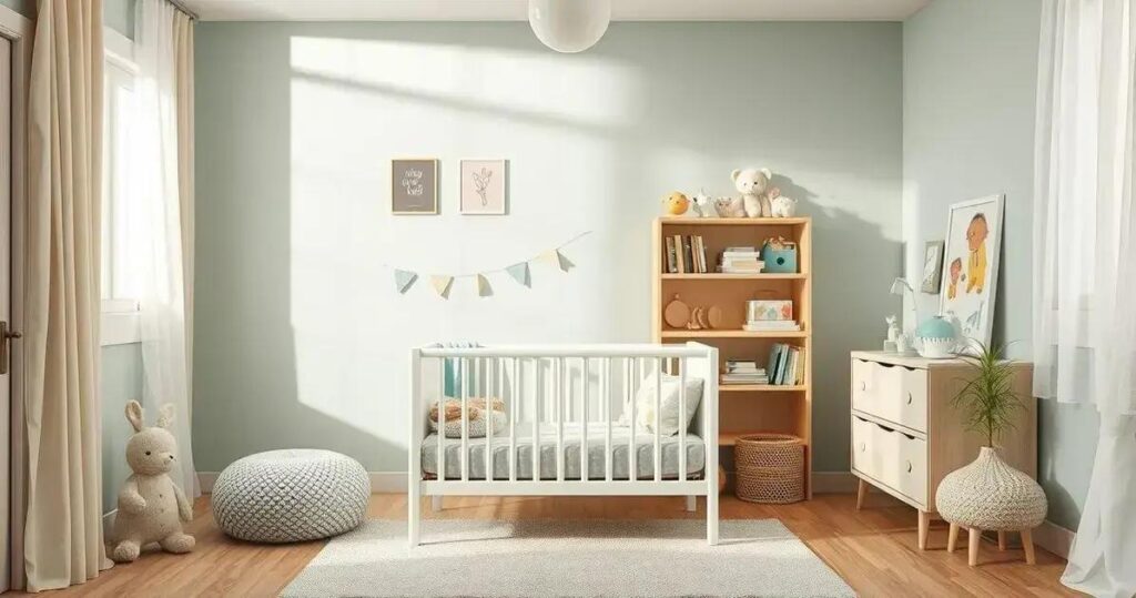 quarto de bebê pequeno decorado