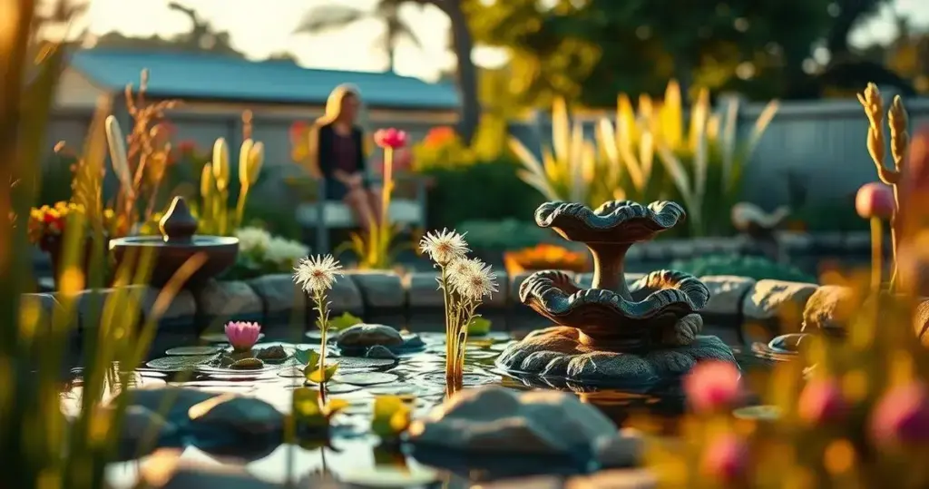 como fazer um lago de jardim