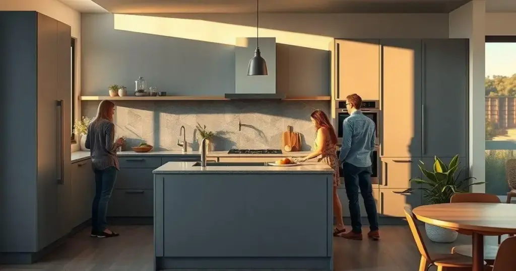 cozinha planejada cinza