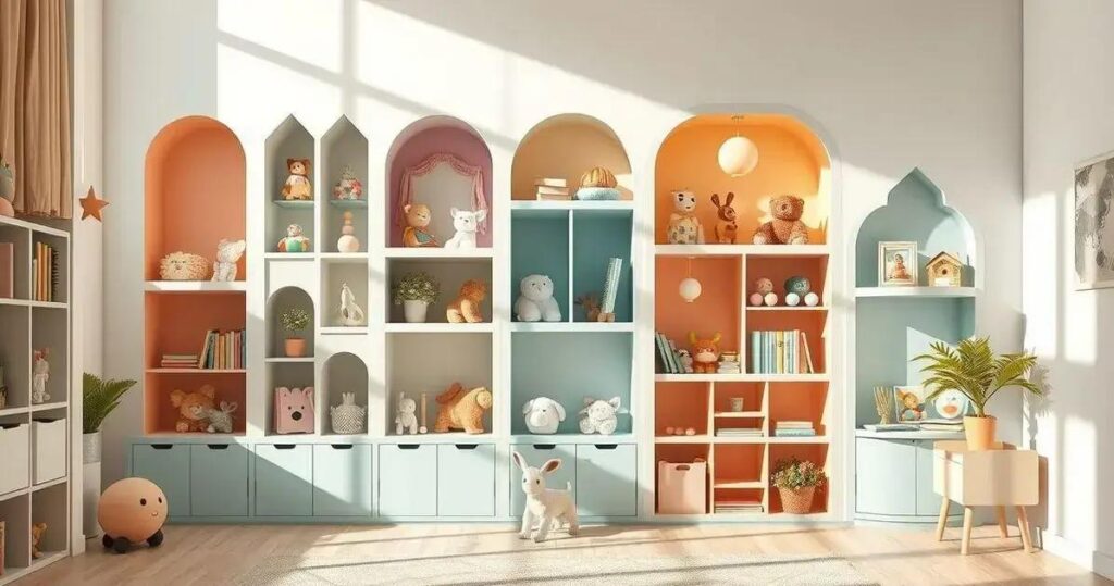 decoração com nichos quarto infantil