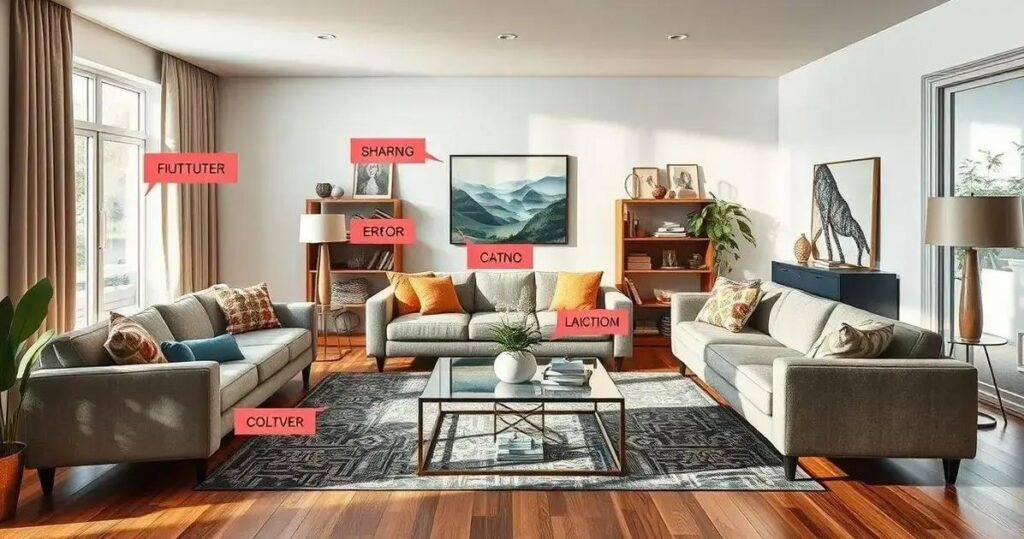 erros na decoração da sala