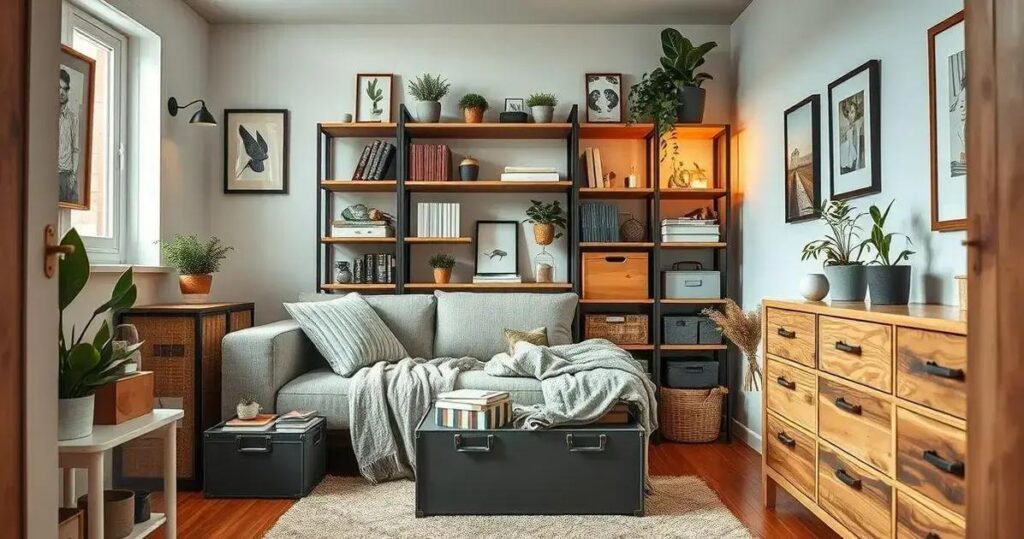 organização de sala pequena