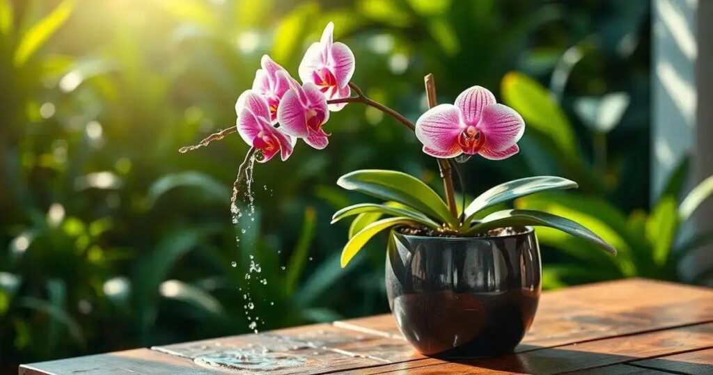 rega de orquídeas